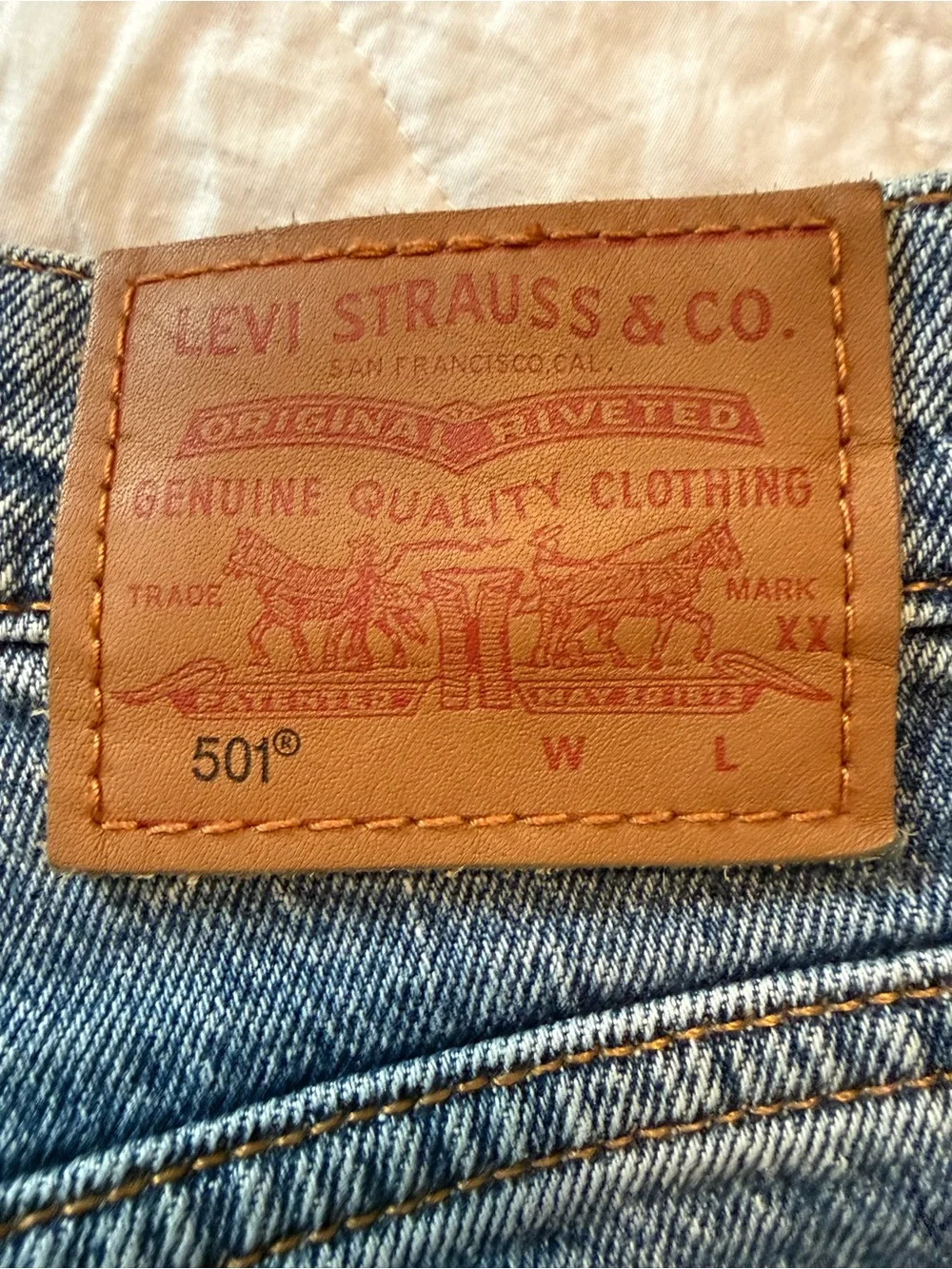 Levi’s Premium 501 Original Distressed Denim Cutoff Shorts Button Fly High Rise